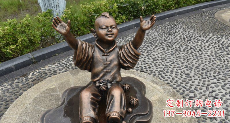 绵阳精致雕塑,匠心创造——小男孩铜雕