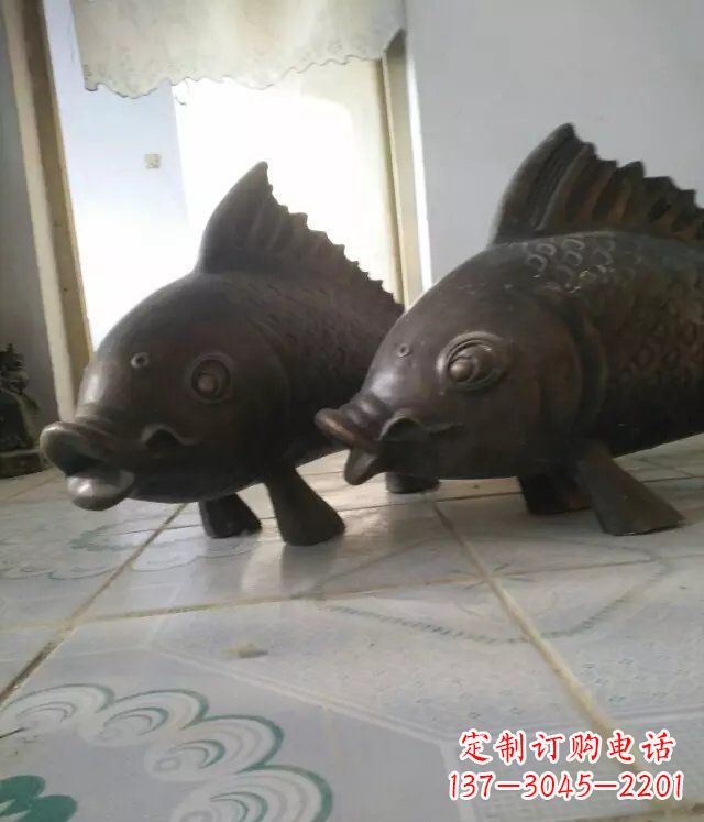 绵阳公园小鱼景观动物铜雕