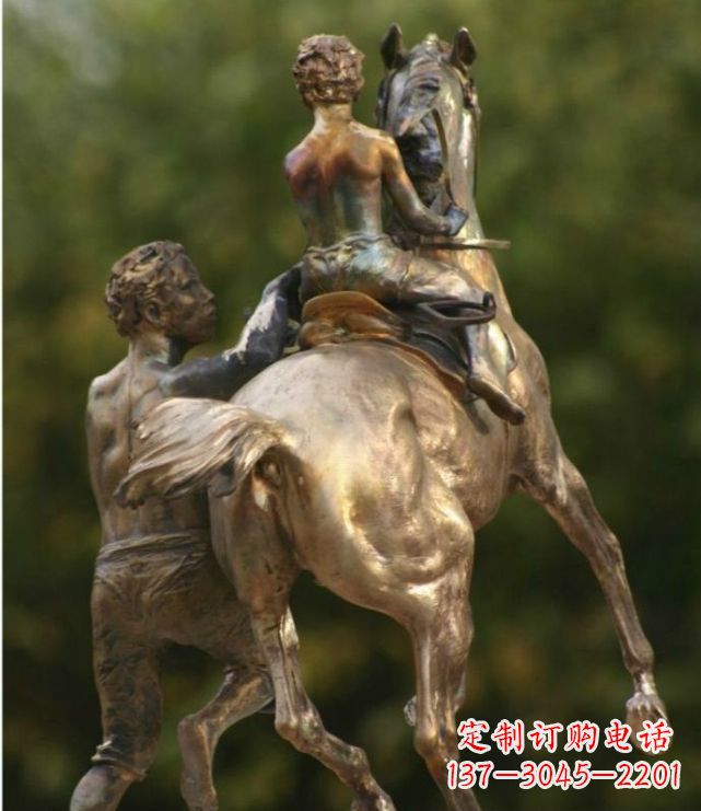 绵阳浪漫无限,精致骑马铜雕