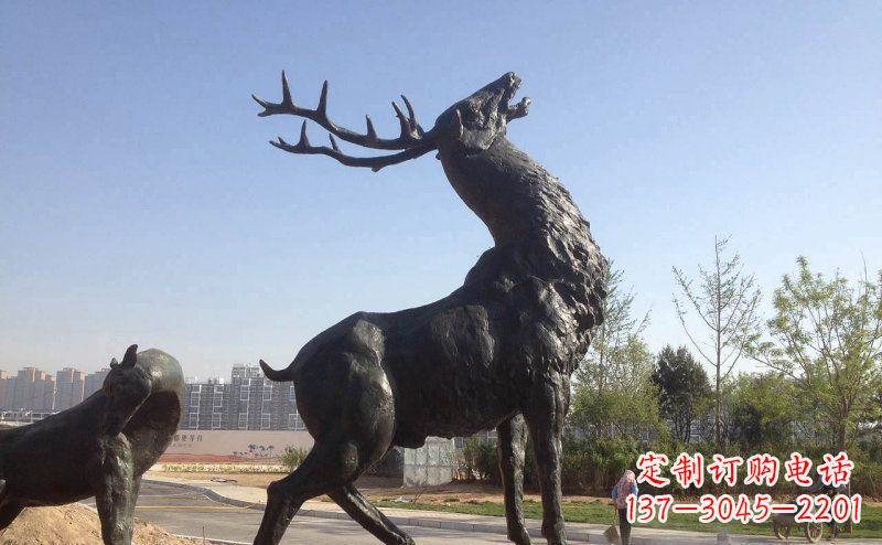绵阳驯鹿精美铜雕