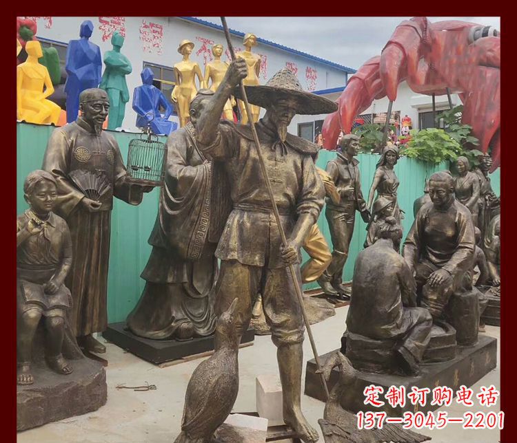 绵阳新中式鸬鹚铜雕塑