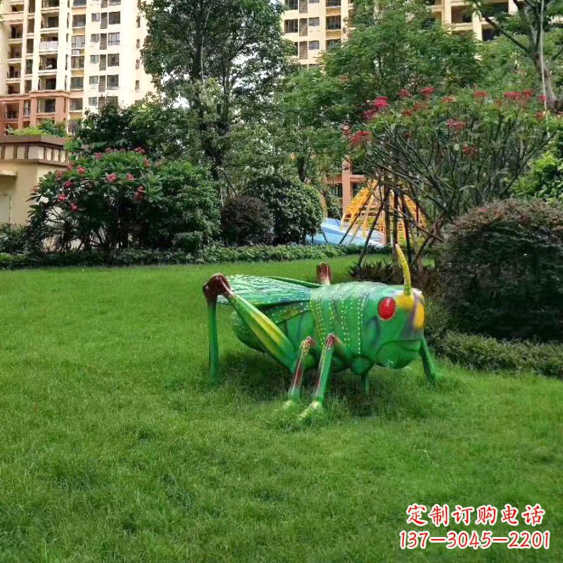 绵阳公园园林草坪动物蝗虫雕塑摆件