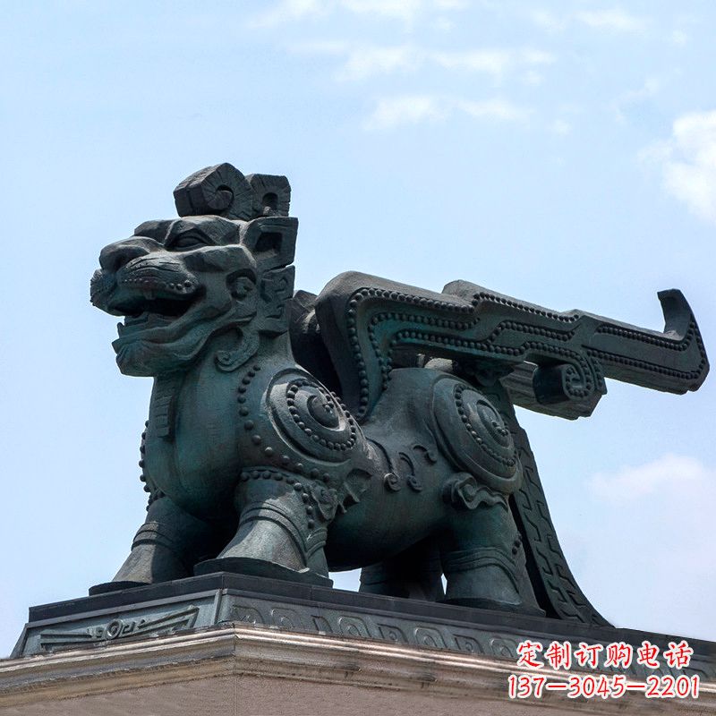 绵阳中领雕塑-铜制獬豸雕塑