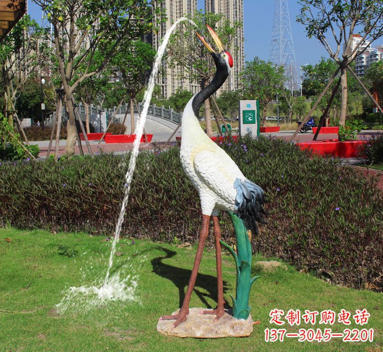 绵阳精美雕塑仿真仙鹤动物雕塑