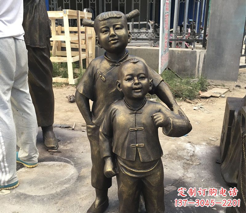 绵阳古代儿童铜雕