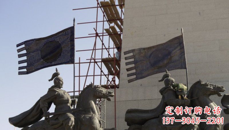绵阳古代将军景区铜雕