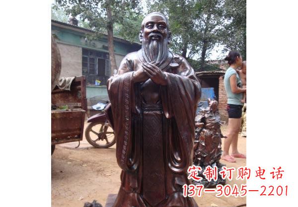 绵阳人物雕塑精美玻璃钢仿铜雕塑——孔子系列