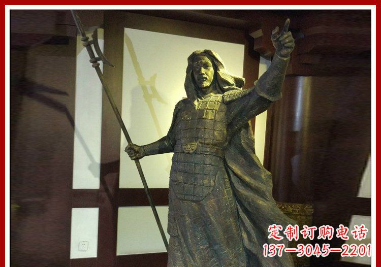 绵阳古代名人吕布铜雕 (2)