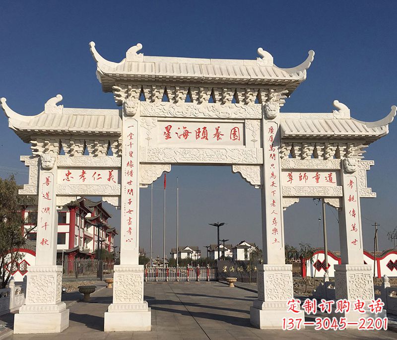 绵阳古代牌坊浮雕柱子