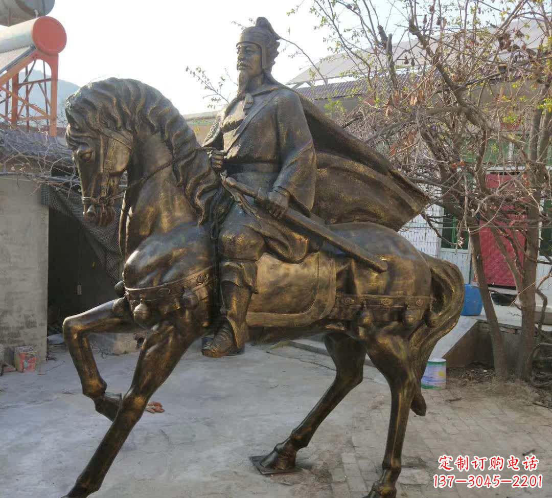 绵阳古典风格骑马人物铜雕塑