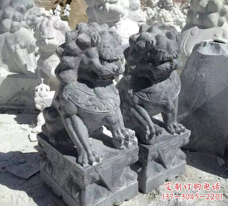 绵阳古典青石狮子雕塑