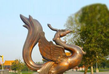 绵阳纯铜铸造的四灵之朱雀雕塑