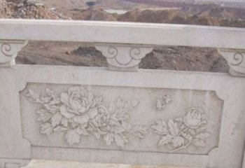 绵阳牡丹花浮雕石栏板景观雕塑