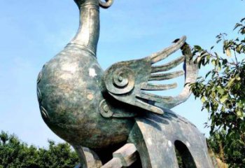 绵阳公园园林朱雀铜雕景观雕塑