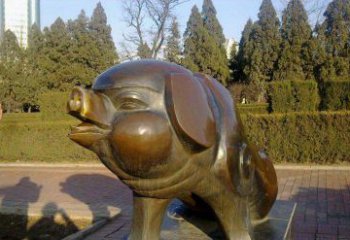 绵阳定制公园猪铜雕