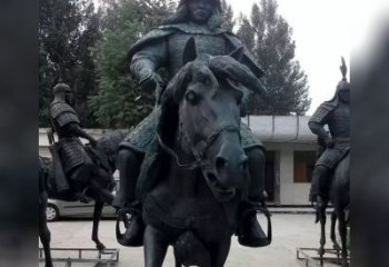绵阳英姿飒爽古代将军骑马铜雕