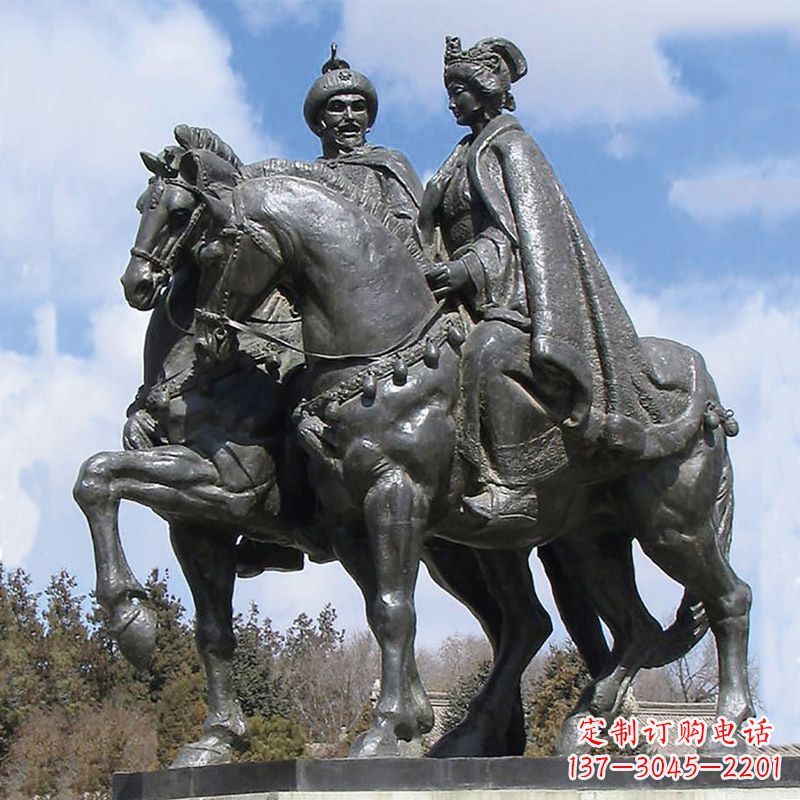绵阳古代人物单于王昭君骑马雕塑