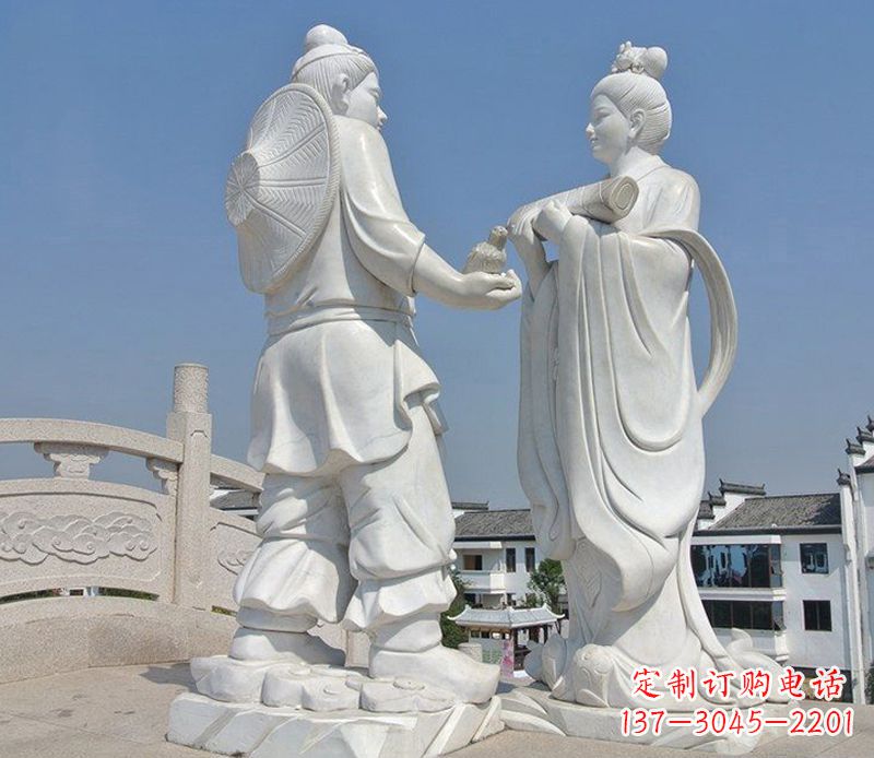 绵阳唯美古典,传统牛郎织女石雕