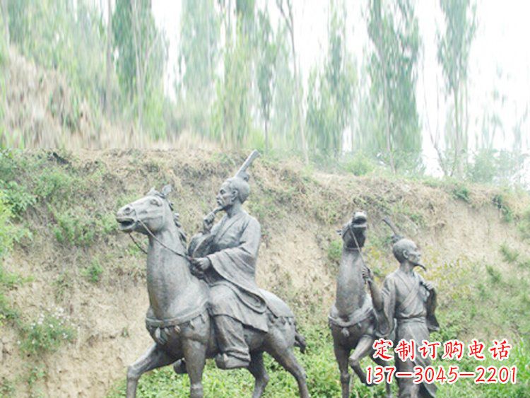 绵阳中领雕塑|传承古老传统:古代人物骑马铜雕