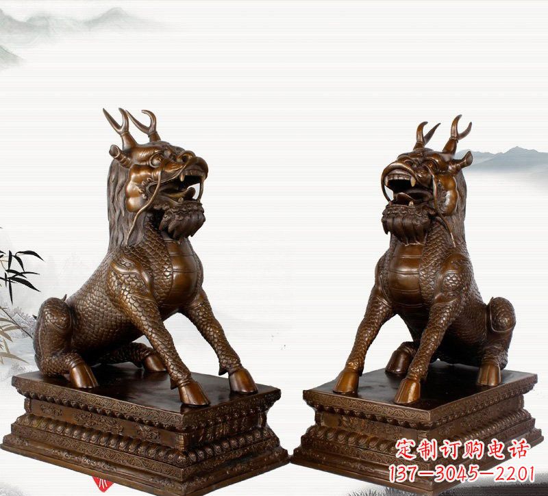 绵阳古典神麒麟铜雕,馥玉臻品