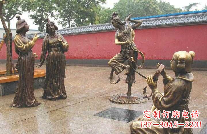 绵阳古代仕女铜雕