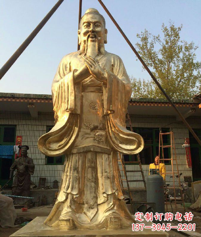 绵阳古代思想家人物孔子铜雕