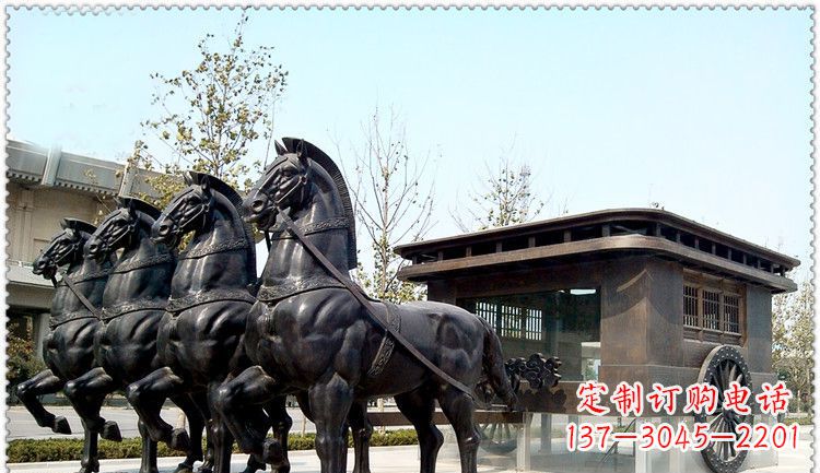 绵阳传统古典马车铜雕塑
