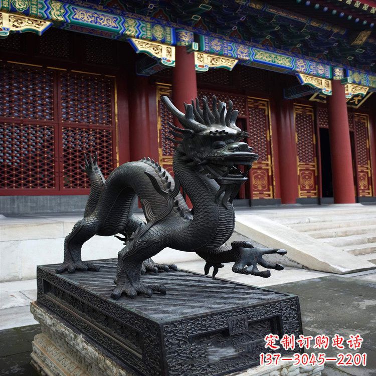 绵阳古代铜雕龙-寺庙景区大门神兽动物雕塑摆件