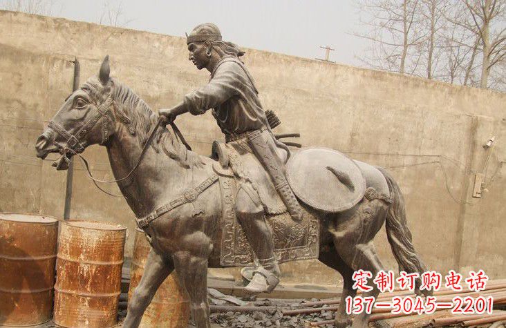 绵阳古代战马铜雕塑