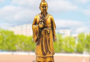 绵阳古代神医纯铜扁鹊雕像