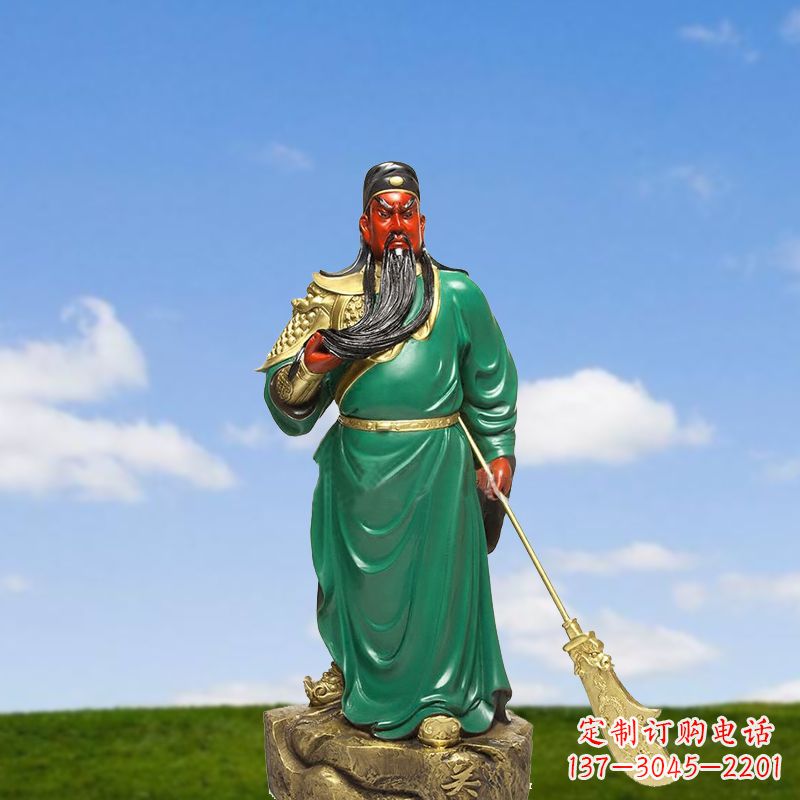 绵阳精美彩绘关公雕塑