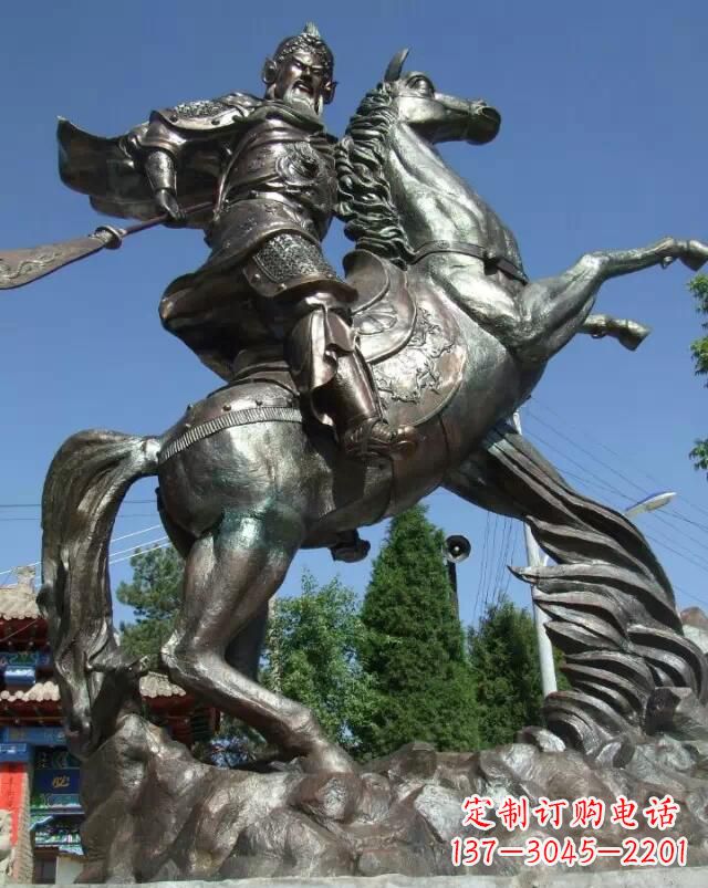 绵阳精美绝伦的关公骑马雕塑