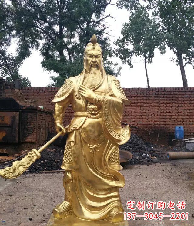 绵阳关公提刀武财神铜雕 (4)