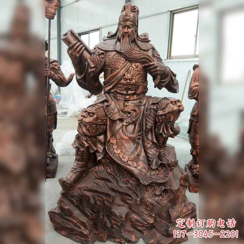 绵阳文化历史写照:关羽夜读春秋雕塑