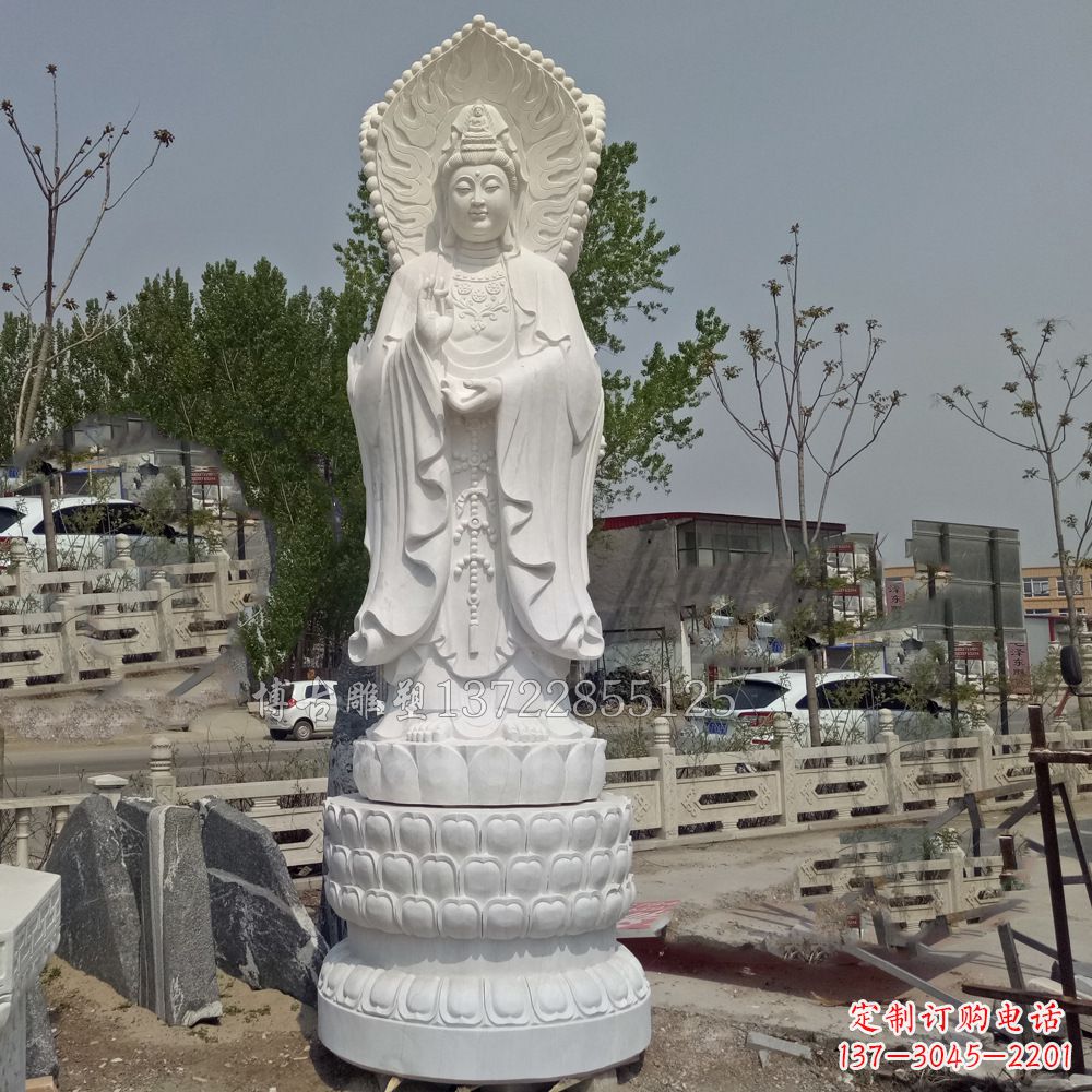 绵阳观音菩萨汉白玉石雕塑