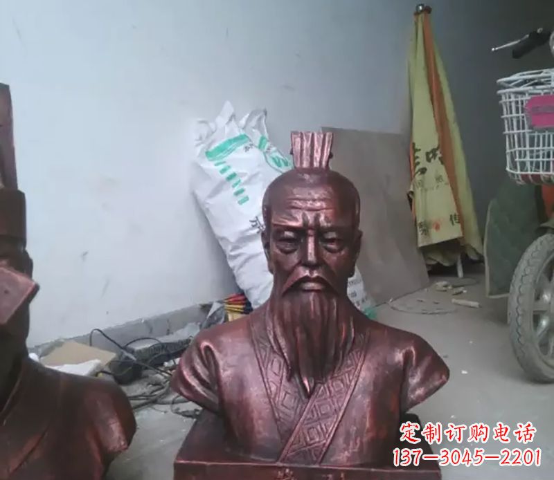 绵阳管仲古代人物胸像铜雕