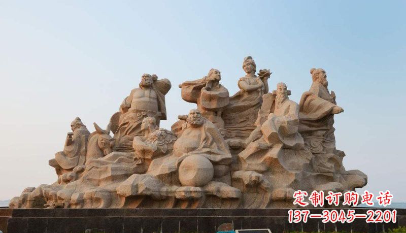 绵阳广场八仙过海神像石雕