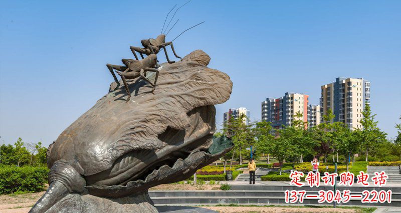 绵阳精美铜雕白菜蚂蚱景观装饰物