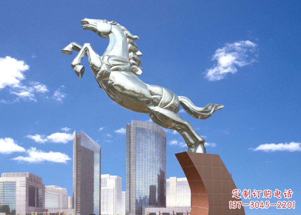绵阳广场奔马不锈钢雕塑