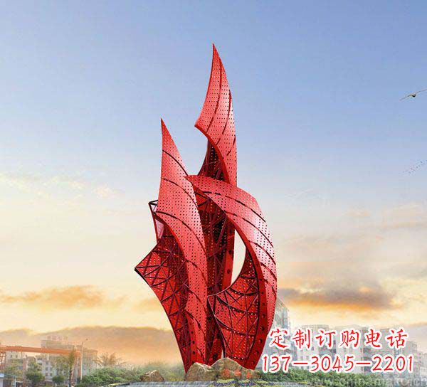 绵阳广场不锈钢抽象船帆雕塑