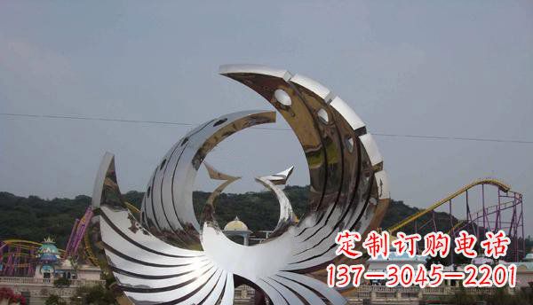 绵阳广场不锈钢抽象凤凰雕塑 (2)