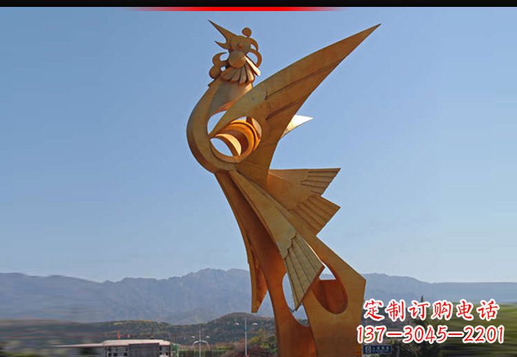 绵阳中领雕塑凤凰抽象雕塑11英寸