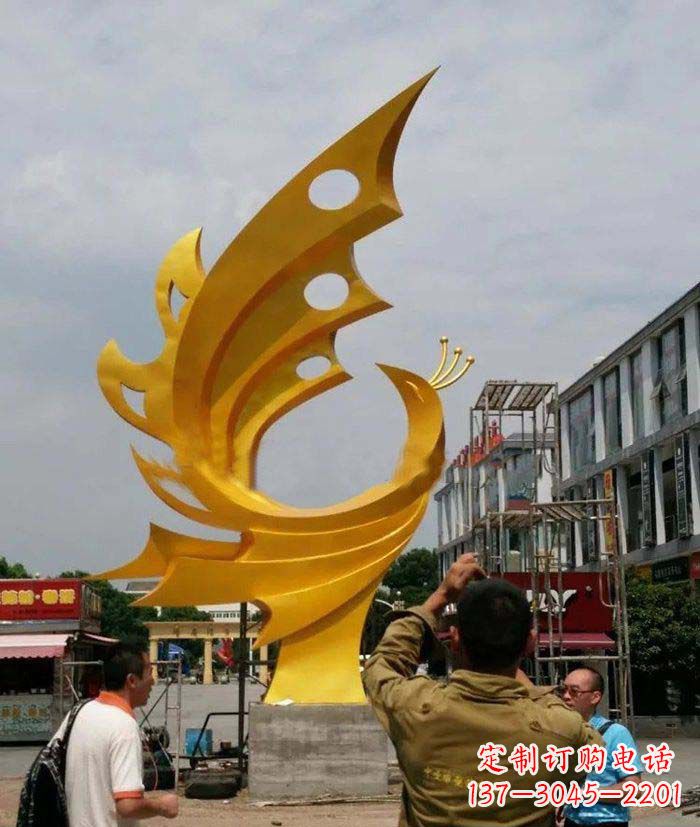 绵阳精致大气的不锈钢抽象凤凰雕塑