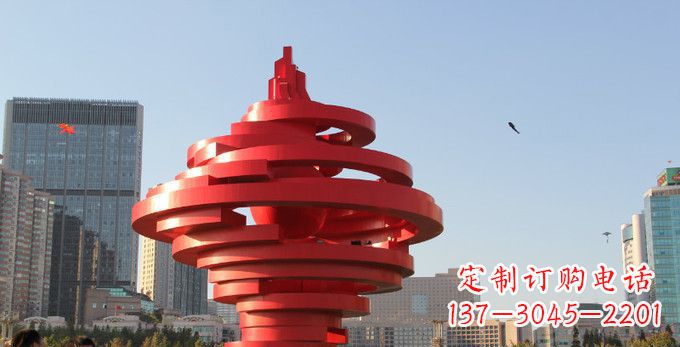 绵阳不锈钢抽象火炬雕塑，展现活力与坚强