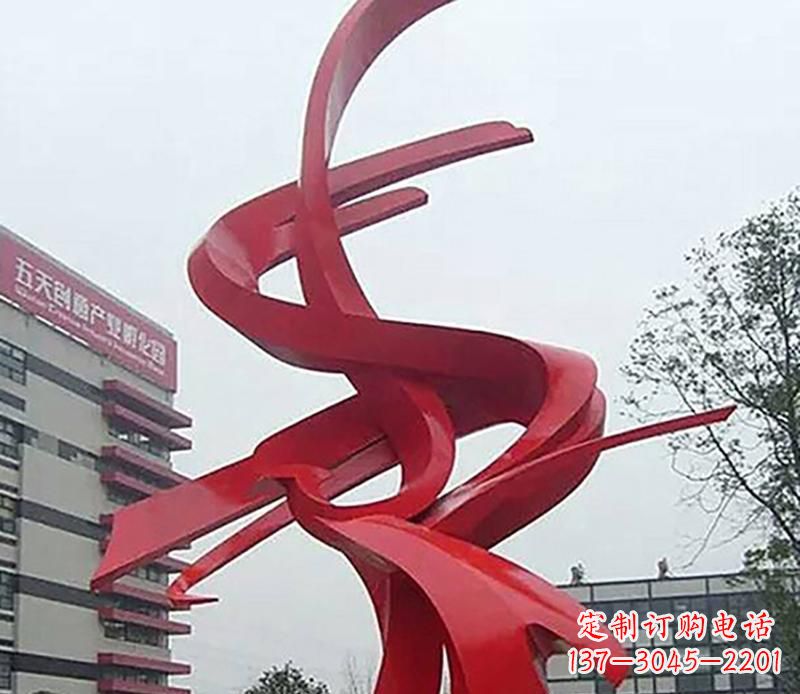 绵阳广场不锈钢抽象飘带雕塑