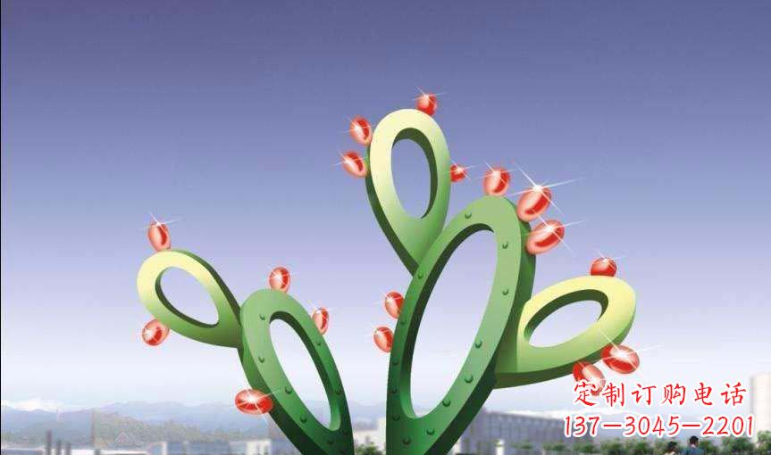 绵阳大型不锈钢仙人掌雕塑