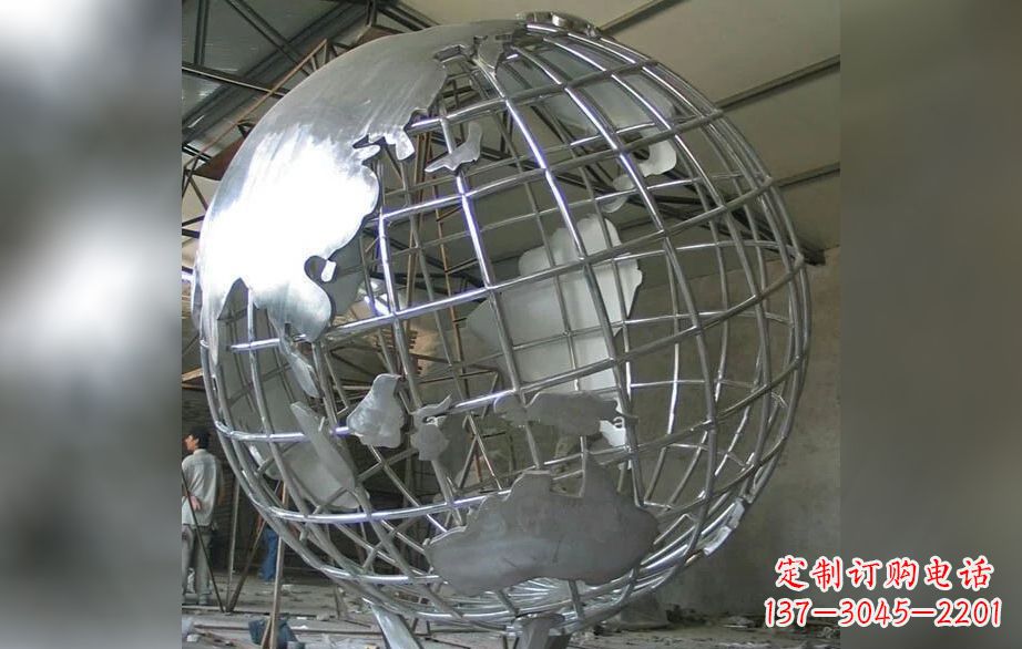 绵阳广场不锈钢地球仪雕塑 (3)