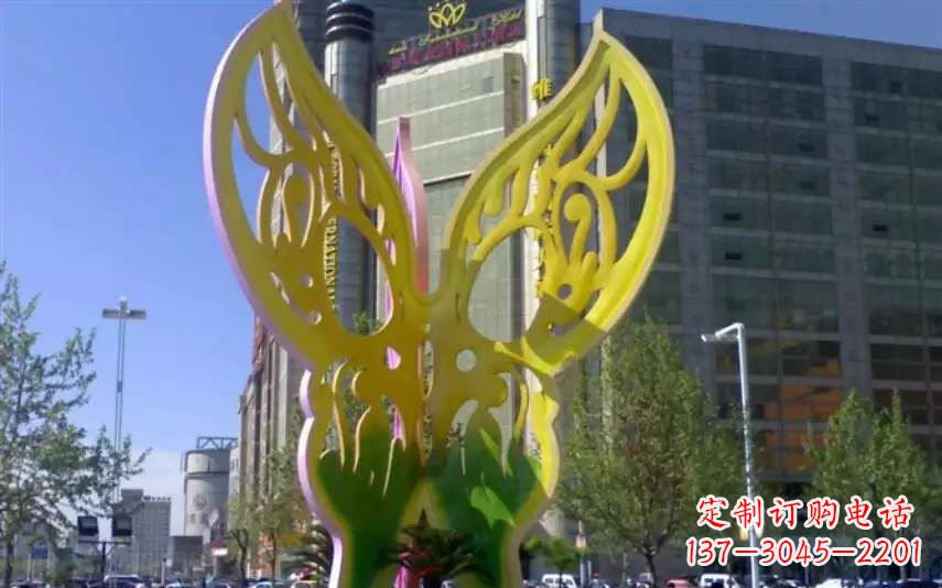 绵阳广场不锈钢雕刻蝴蝶雕塑