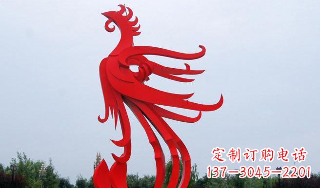 绵阳广场不锈钢凤凰雕塑 (3)