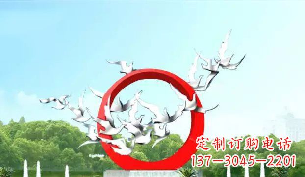 绵阳华丽优雅的不锈钢鸽子雕塑